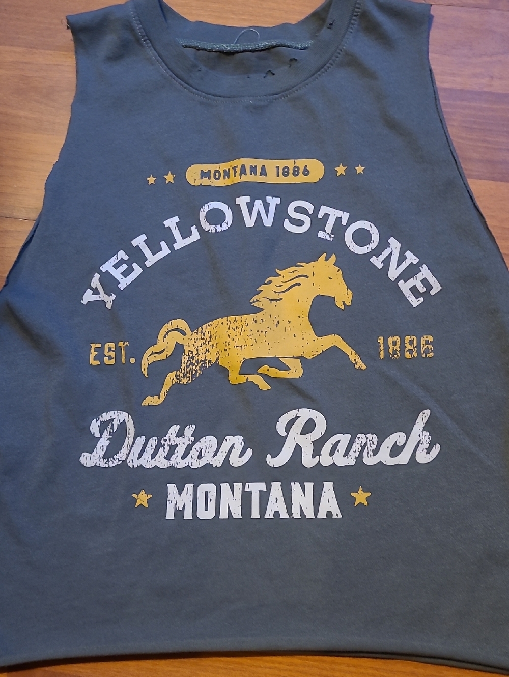 Yellowstone Dutton Ranch Graphic Tank Top - Olive Green